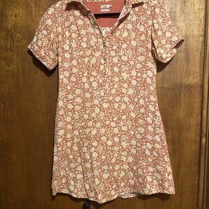 Faherty Pink and White Floral Dress